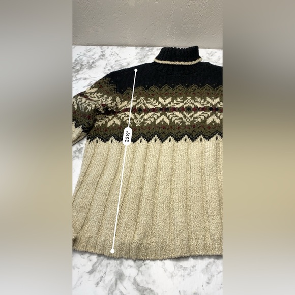 Vintage Sarah Bentley Cream & Brown Thick Knit Sweater Size Medium - Picture 7 of 15